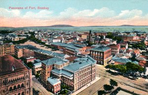 Panoraama linnakkeesta, Bombay, Intia, 1900-luvun alku tekijältä Unbekannt