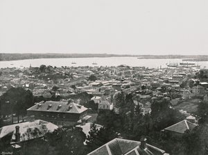 Panoraamanäkymä kukkuloilta, Auckland, Uusi-Seelanti, 1895. tekijältä Unbekannt