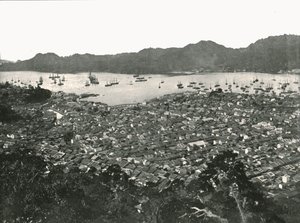 Panoraamanäkymä kaupunkiin, Nagasaki, Japani, 1895. tekijältä Unbekannt