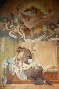 Pariisi, Ranska Saint-Francois-Xavierin kirkkomaalaus: Pyhän Joosefin kuolema, Henri Pinta (1915), Pariisi, Ranska tekijältä Unbekannt