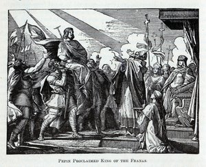 Pepin julistettiin frankkien kuninkaaksi 1882 tekijältä Unbekannt