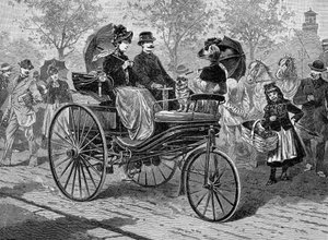 Benz & Co:n bensiinikäyttöinen auto, 16 km/h, 1890-luku tekijältä Unbekannt