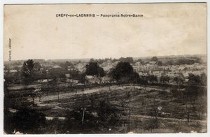 Picardie, Aisne (02), Crepy in Laonnois (Crepy-en-Laonnois): panoraama Notre-Damelle - Postikortti 1800-luvun lopulla - 1900-luvun alussa tekijältä Unbekannt