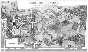 Monceau Parkin suunnitelma, Pariisi, 1778, 1885 tekijältä Unbekannt