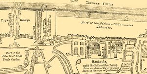 Bankside-suunnitelma, 1700-luvun alussa, n. 1878. tekijältä Unbekannt
