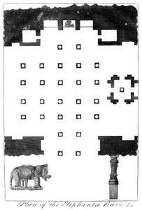 Plan of the Elephanta Caves, Intia, 1799 tekijältä Unbekannt