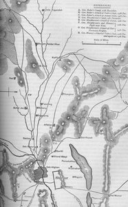 Cabulin operaatiokierroksen suunnitelma, 9.-15.12.1879, c1880 tekijältä Unbekannt