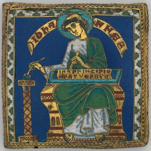 Muistolaatta Pyhän Johannes Evankelistan kanssa, saksa, n. 1175-1200. tekijältä Unbekannt
