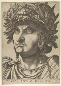 Levy 10: Vespasianus hieman vasemmalle käännettynä, teoksesta "Kaksitoista keisaria...", 1610-40. tekijältä Unbekannt
