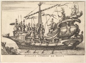 Levy 12: Atalanta, jota johtaa Diana Atalanta condotti da Diana, mukana soturikarhu..., 1664. tekijältä Unbekannt