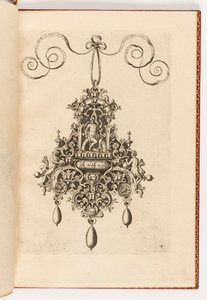 Lautanen 4, teoksesta Monilium Bullarum Inauriumque Artificiocissimae Icones, Ioannis Collaert Opus Postremum (Kaulakorujen, riipusten ja korvakorujen korkeimman taidon mallit, Joannis Collaertin lopputyö). tekijältä Unbekannt