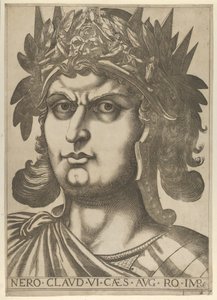 Levy 6: Nero päänsä hieman oikealle käännettynä, teoksesta "The Twelve Caesars", 1610-40. tekijältä Unbekannt