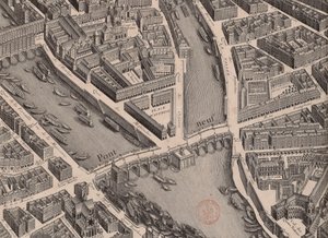 Pont Neuf. Pariisin kartta, sanoi Turgot, 1739. tekijältä Unbekannt