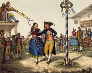 Suositut juhlat, 1800-luvun puoliväli tekijältä Unbekannt