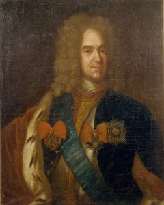 Muotokuva Aleksanteri Danilovich Menshikovista, Generalissimosta, Pyhän Rooman valtakunnan ruhtinasta ja herttuasta tekijältä Unbekannt
