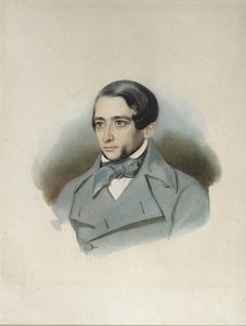 Andrei Aleksandrovitš Krajevskin muotokuva 1810-1889, 1840-luvun alku tekijältä Unbekannt