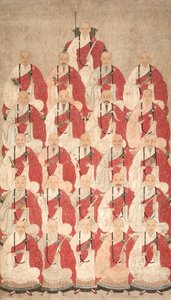 Muotokuva Obaku-lahkon buddhalaismunkkeista, 1600-luku. tekijältä Unbekannt