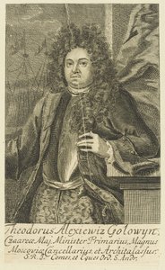 Muotokuva kreivi Feodor Aleksejevitš Golovinista 1650-1706, 1706. tekijältä Unbekannt