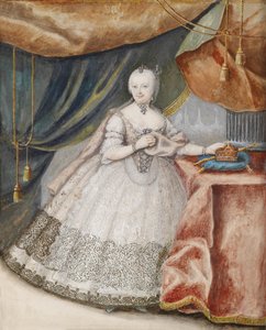 Muotokuva Itävallan keisarinna Maria Theresiasta 1717-1780 pitsipuvussa, n. 1740 tekijältä Unbekannt