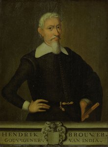 Hendrik Brouwerin (1581-1643) muotokuva.  Vaihtoehtoiset nimikkeet: Hendrik Brouwer (1581-1643). Kenraalikuvernööri (1632–1636).[1] tekijältä Unbekannt