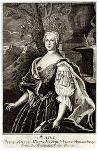 Prinsessa Anna Leopoldovnan muotokuva 1718-1746, tsaarit Ivan VI:n äiti tekijältä Unbekannt