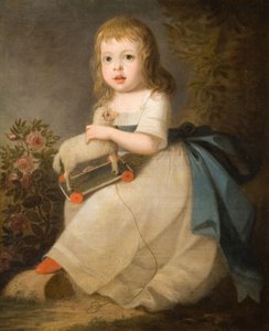 Muotokuva lapsesta lelulampaalla, 1850. tekijältä Unbekannt