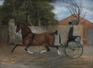 Muotokuva herrasmiehestä vaunuissa, n. 1850-60.