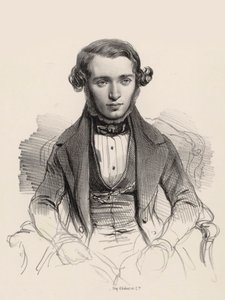 Pianisti ja säveltäjä Jacob Rosenhainin muotokuva 1813-1894, 1845. tekijältä Unbekannt