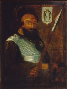 Muotokuva kasakkojen johtajasta, Siperian valloittajasta Yermak Timofejevitšistä -1585, 1700-luvun alku. tekijältä Unbekannt
