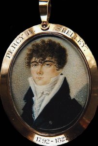 Runoilija Percy Bysshe Shelleyn muotokuva 1792-1822, noin 1825 tekijältä Unbekannt