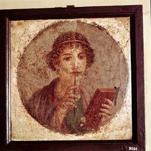 Muotokuvamaalaus Sapphosta, Pompejista, Italiasta tekijältä Unbekannt