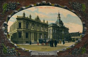 Posti ja kaupungintalo, Ipswich, Suffolk, c1905 tekijältä Unbekannt