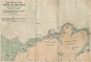 Alustava kartta Framin reitistä vanhan maailman pohjoisrannikolla, c1893-1896, 1897. tekijältä Unbekannt