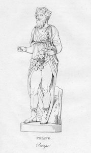 Priapo Priape, c1850 tekijältä Unbekannt
