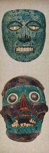 Primitiiviset kulttuurit rituaali- ja juhlanaamioissa - Quetzalcoatl ja Tezcatlipocaa, c1935 tekijältä Unbekannt