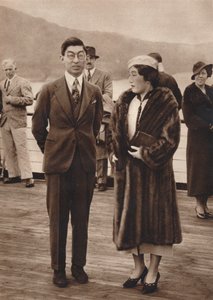 Prinssi ja prinsessa Chichibu saapuvat Queen Marylle, 12. huhtikuuta 1937 tekijältä Unbekannt
