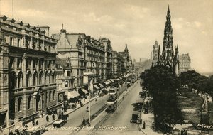 Princes Street Looking East, Edinburgh, 1920-luku. tekijältä Unbekannt