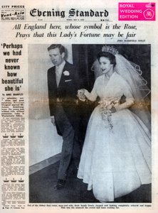 Prinsessa Margaret meni naimisiin Antony Armstrong-Jonesin kanssa 6. toukokuuta 1960 tekijältä Unbekannt