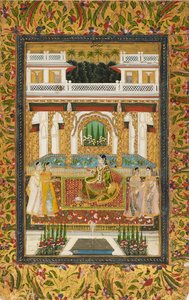 Prinsessa palvelijoineen palatsissa, 1700-luku tekijältä Unbekannt