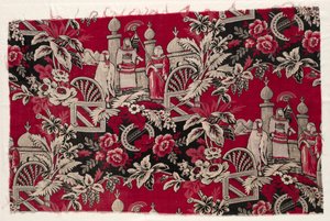 Painettu puuvilla, jossa egyptiläinen kohtaus, 1800-luku. tekijältä Unbekannt