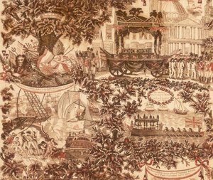 Painettu pellavataulu, joka kuvaa lordi varakreivi Nelsonin hautajaisia, 1806 tekijältä Unbekannt