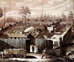 Vankilavarasto Andersonvillessä, Georgiassa, Amerikan sisällissota, 1861-1865 tekijältä Unbekannt