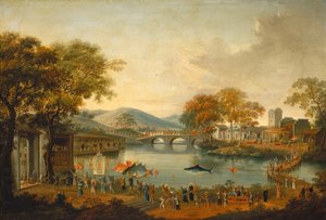 Kulkee järven rannalla, 1800-luku. tekijältä Unbekannt