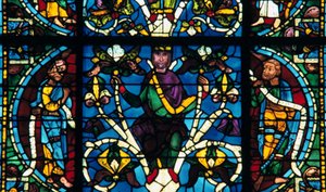 Profeetta, lasimaalaus, Chartresin katedraali, Ranska, 1145-1155 tekijältä Unbekannt