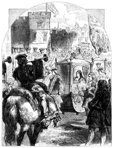 Kuningatar Anne 1665-1714 viimeinen matka parlamenttitaloon, n. 1714 tekijältä Unbekannt