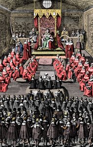 Kuningatar Elisabet I parlamentissa, 1500-luku, 1902-1905 tekijältä Unbekannt
