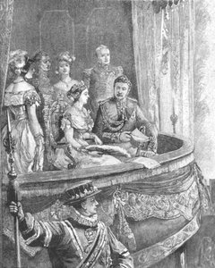 Kuningatar Victoria ja prinssipuoliso Italian kuninkaallisessa oopperassa, 1849, 1901. tekijältä Unbekannt