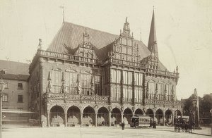 Bremenin kaupungintalo. Noin 1900 tekijältä Unbekannt