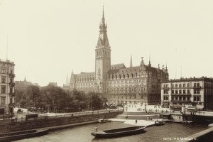 Hampurin kaupungintalo. Noin 1900 tekijältä Unbekannt