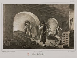 Raaka-aineiden käsittely, metallurgia jalometallin taonta, Saksa, n. 1851 tekijältä Unbekannt